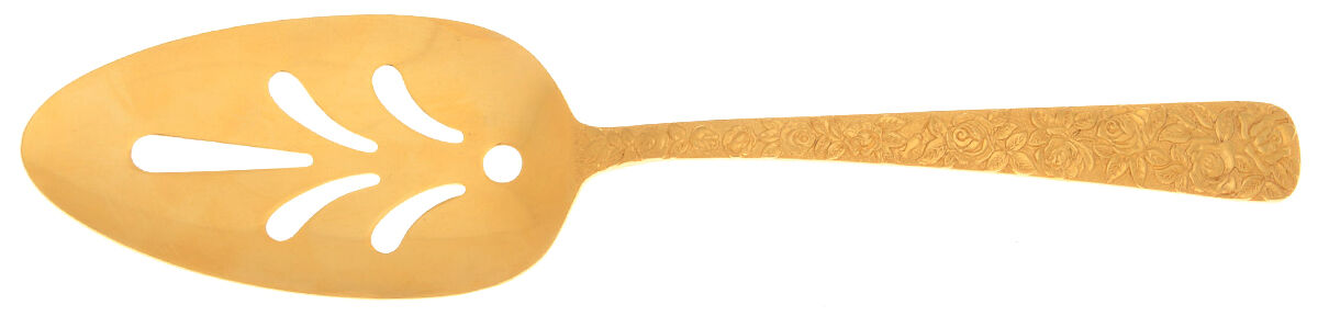 Cellini Romanesque (Gold Electroplate) Solid Pierced Pie Server by Japan-1