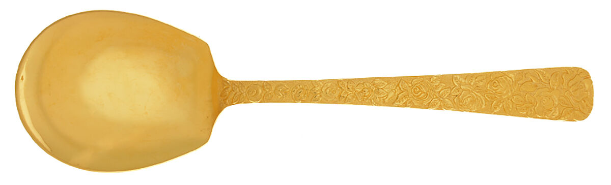 Cellini Romanesque (Gold Electroplate) Solid Smooth Casserole Spoon by Japan-1