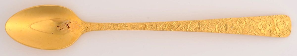 Cellini Romanesque (Gold Electroplate) Iced Tea Spoon by Japan-1