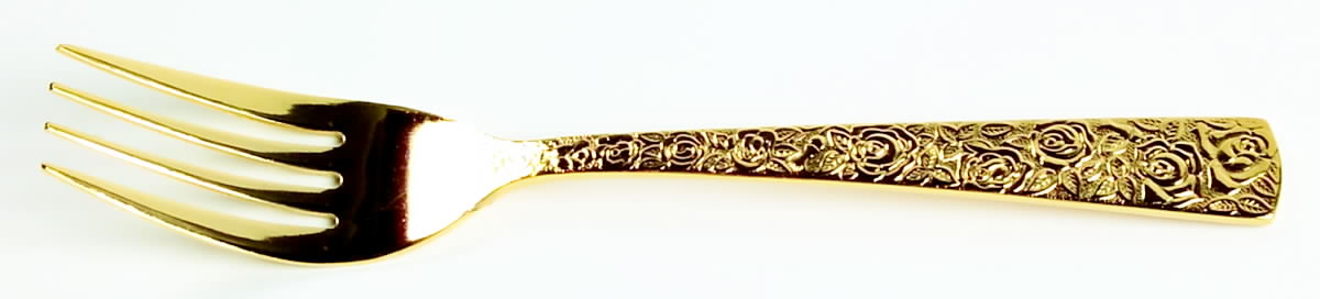 Cellini Romanesque (Gold Electroplate) Individual Salad Fork by Japan-1