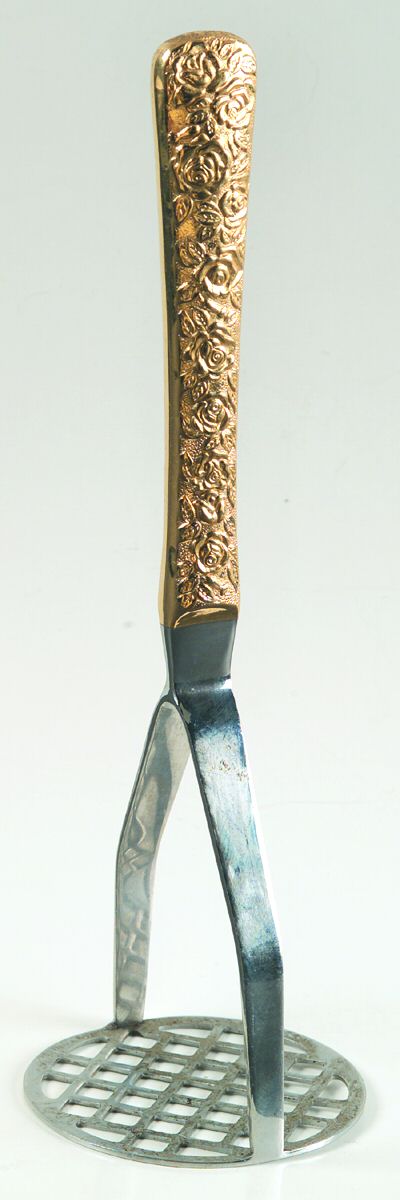 Cellini Romanesque (Gold Electroplate) Hollow Handle Potato Masher by Japan-1