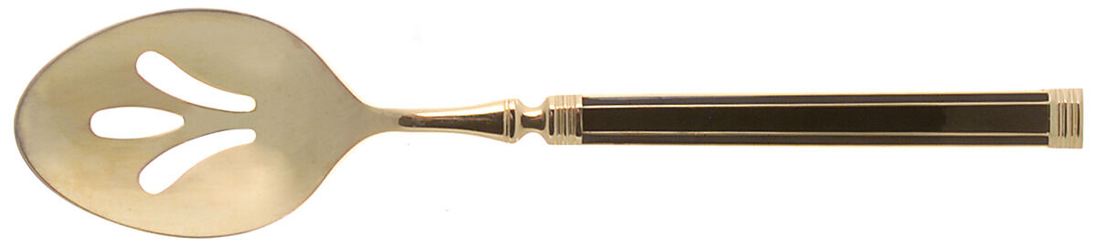 Golden Imperial-Black (Gold Electroplate) Pierced Tablespoon (Serving Spoon) by Japan-1