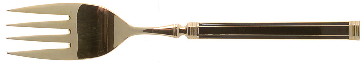 Golden Imperial-Black (Gold Electroplate) Medium Solid Cold Meat Serving Fork by Japan-1