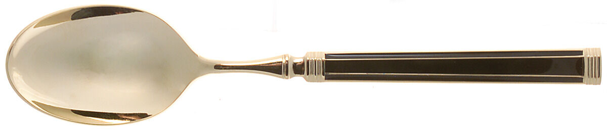 Golden Imperial-Black (Gold Electroplate) Place/Oval Soup Spoon by Japan-1