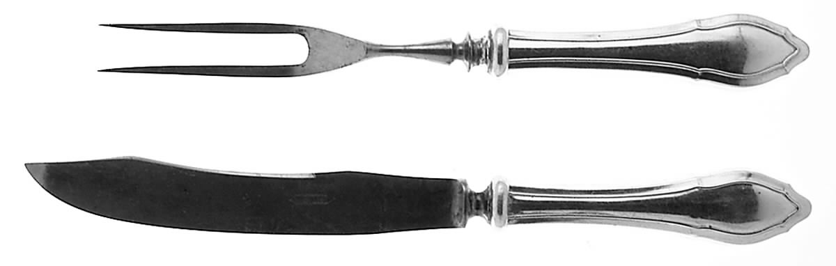 Blenheim (Sterling, 1906) Small Stainless Blade 2-Piece Steak Carving Set by Joseph Mayer (USA)-1