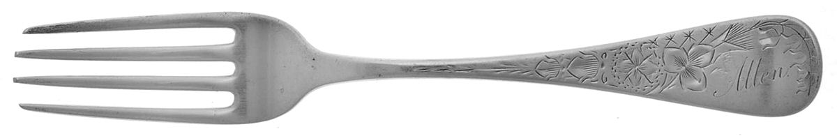 Lily Engraved (Sterling, 1884) Monogram Fork by Joseph Seymour-1