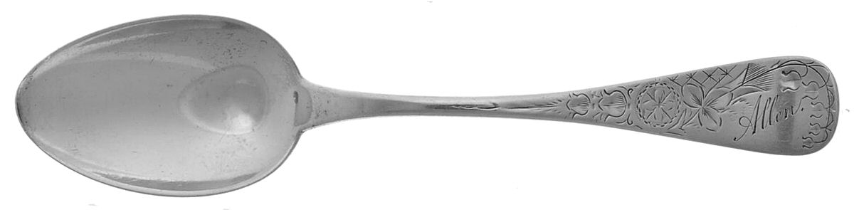 Lily Engraved (Sterling, 1884) Monogrammed Oval Dessert/Soup Spoon by Joseph Seymour-1