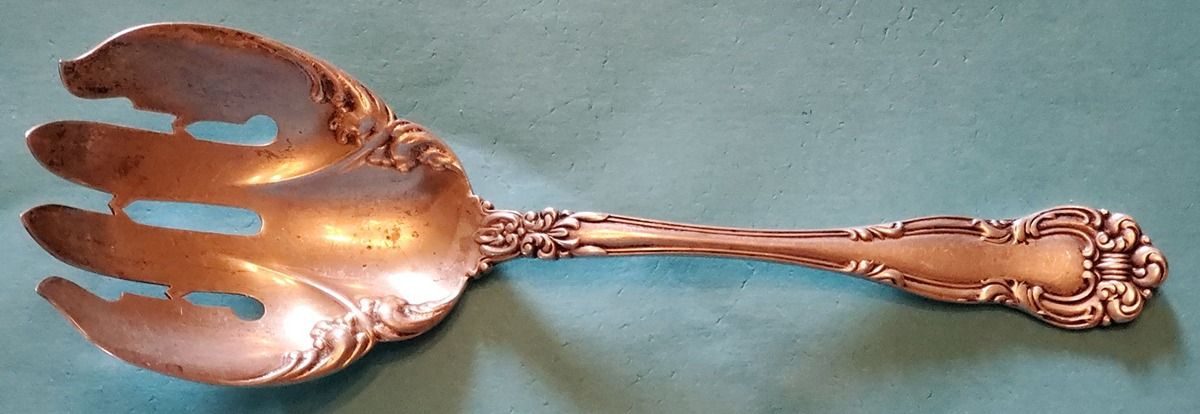 Angelo (Sterling, 1910) Large Solid Fish Serving Fork by JB & SK Knowles Silver-1