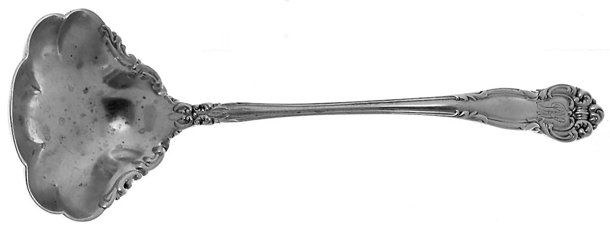 Angelo (Sterling, 1910) Monogramed Solid Piece Cream Ladle by JB & SK Knowles Silver-1