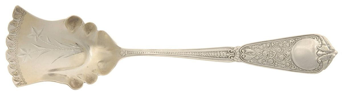 Webster (Sterling, 1882) Sugar Shovel, Bright Cut by JB & SK Knowles Silver-1