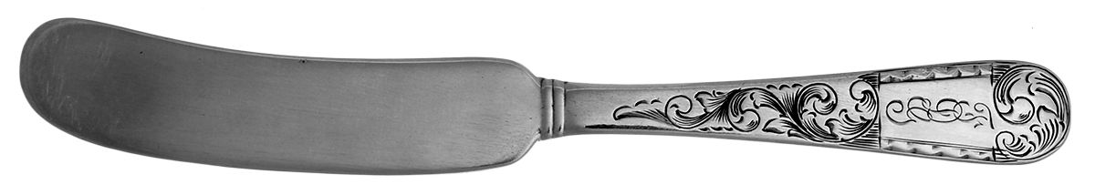 JUA1 (STERLING) Flat Handle Butter Spreader by Justis & Armiger-1