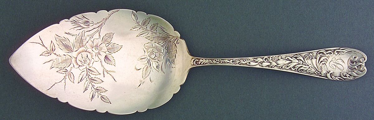 Aeolian (Sterling, 1882) Large Solid Bright Cut Pie Knife by JB & SK Knowles Silver-1