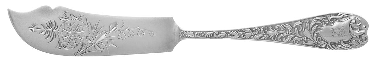 Aeolian (Sterling, 1882) Flat Handle Bright Cut Master Butter by JB & SK Knowles Silver-1