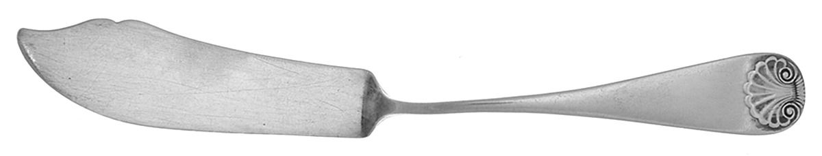 Shell (Sterling, 1865) Flat Handle Master Butter Knife by JB & SK Knowles Silver-1