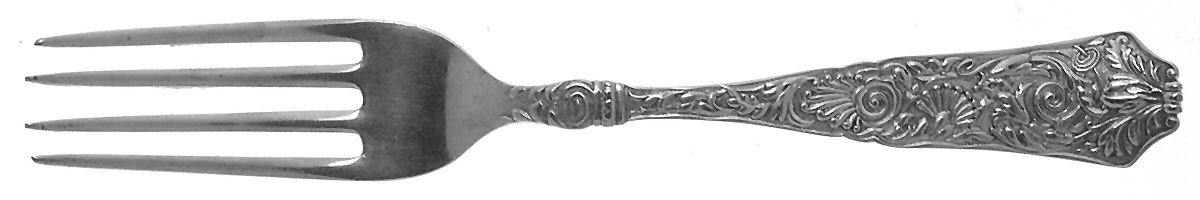 Tudor (Sterling, 1885) Monogram Fork by JB & SK Knowles Silver-1
