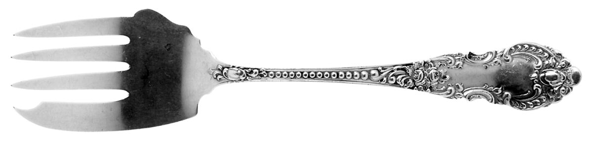 Apollo (Sterling) Small Solid Cold Meat Serving Fork by JB & SK Knowles Silver-1