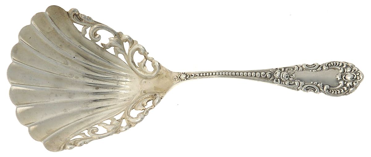 Apollo (Sterling) Pierced Almond Spoon by JB & SK Knowles Silver-1