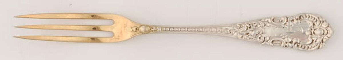 Apollo (Sterling) Monogram Strawberry Fork by JB & SK Knowles Silver-1