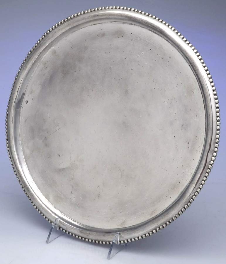 Silverplate Hollowware 12" Round Tray by James Tufts-1