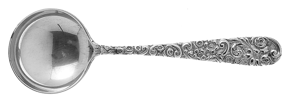 Repousse (Sterling, 1910) Round Bowl Soup Spoon (Bouillon) by Jenkins & Jenkins-1