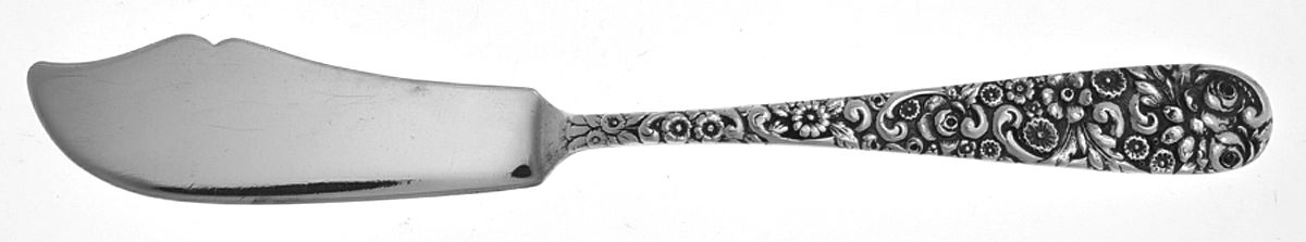 Repousse (Sterling, 1910) Flat Handle Master Butter Knife by Jenkins & Jenkins-1
