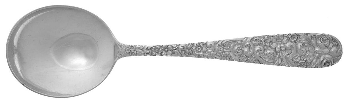 Repousse (Sterling, 1910) Round Bowl Soup Spoon (Gumbo) by Jenkins & Jenkins-1