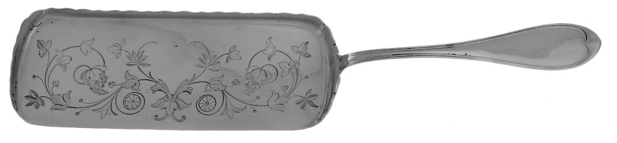 Oval Thread (Sterling) Large Bright Cut Crumber Knife by John Polhamus-1