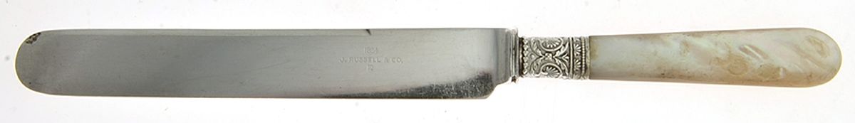 Pearl Handle 1 (Sterling) Old French Hollow Knife by 1834 J Russell & Co.-1
