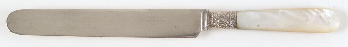 Pearl Handle 1 (Sterling) Blunt Knife with Pearl Handle by 1834 J Russell & Co.-1