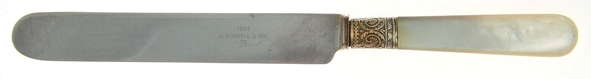 Pearl Handle 2 (Silverplate) Pearl Handle Breakfast Knife by 1834 J Russell & Co.-1
