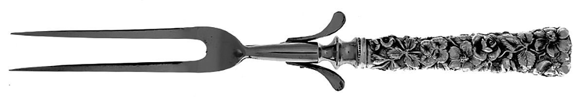 JEJ3 (STERLING) Small Steak Carving Fork, Silverplate Prongs by Jenkins & Jenkins-1