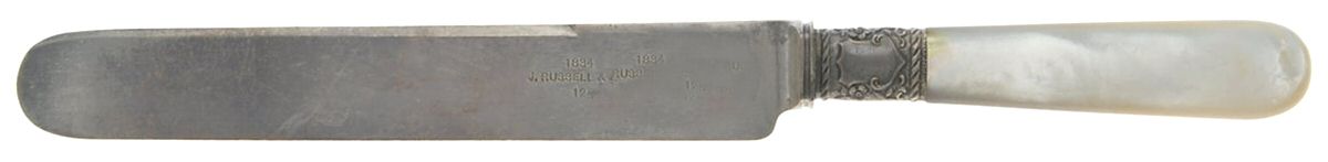 Pearl Handle 3 (Sterling) Hollow Pearl Handle Old French Knife by 1834 J Russell & Co.-1