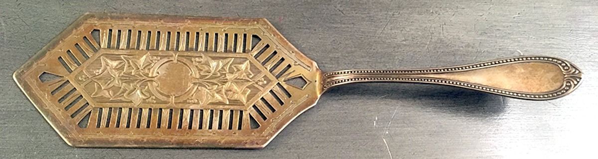 Bead (Sterling, 1850) Large Solid Pierced Fish Knife by John Polhamus-1