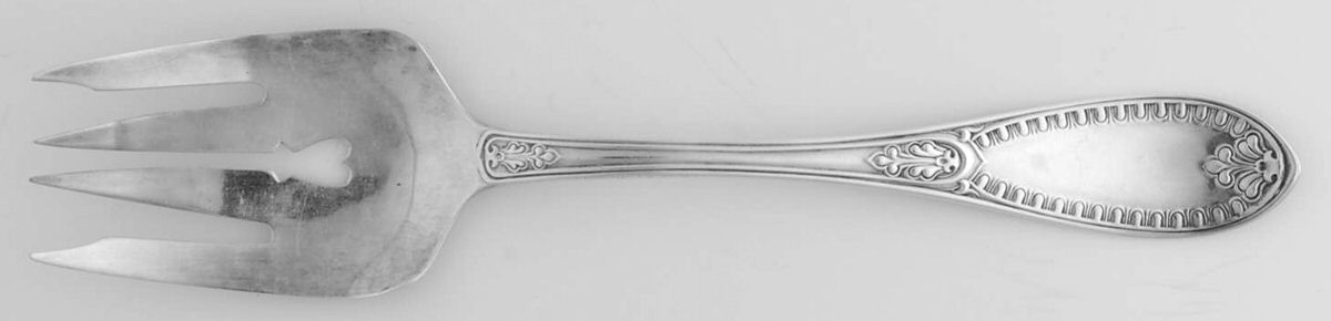 Ionic (Sterling, 1850) Medium Solid Cold Meat Serving Fork by John Polhamus-1