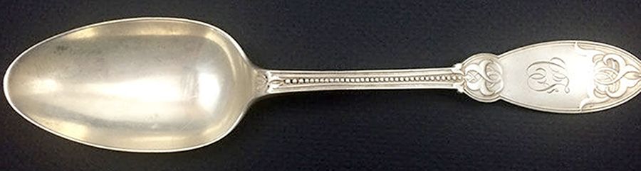 Oriental (Sterling, 1855-1860) Tablespoon (Serving Spoon) by John Polhamus-1