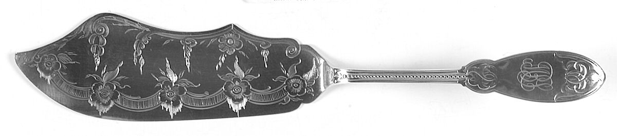 Oriental (Sterling, 1855-1860) Large Solid Fish Server by John Polhamus-1