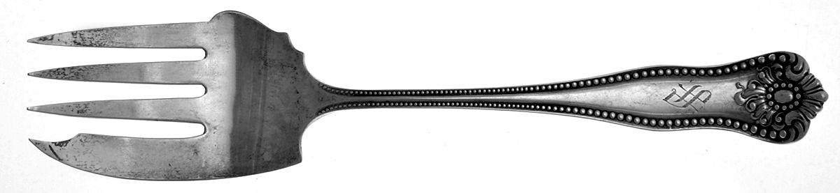 Lexington (Sterling) Small Solid Cold Meat Serving Fork by JB & SK Knowles Silver-1