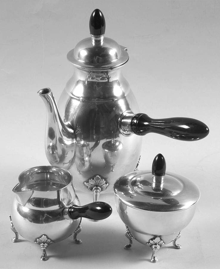 240 (Sterling, Hollowware) 3 Pc Chocolate Tea Set (Chp, Crm, Sum) by J. Wagner & Son, Inc-1