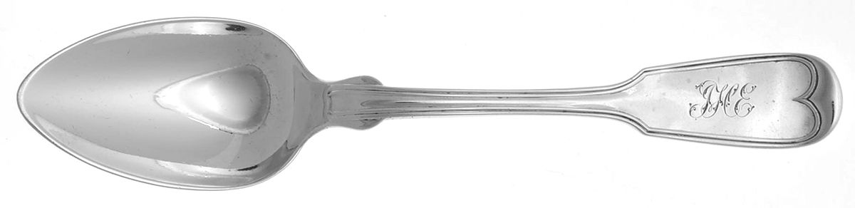 French Thread (Sterling) Dessert/Oval Soup Spoon by John Polhamus-1