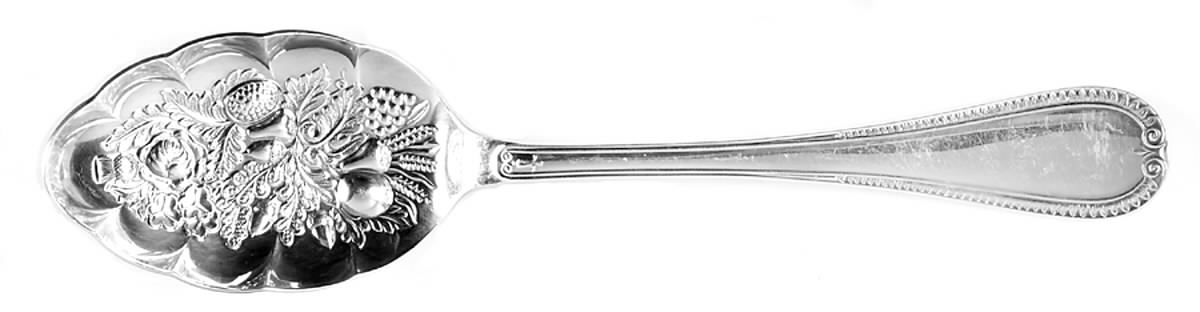 French Leaf (Sterling) Small Solid Berry/Casserole Spoon by James Dixon & Sons-1