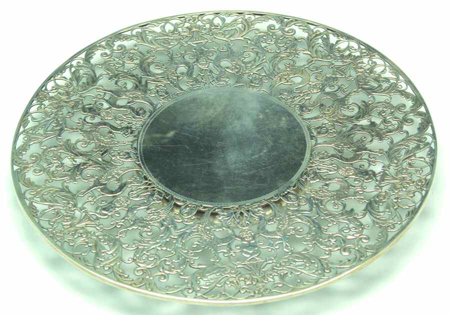 637S (Sterling, Hollowware) Pierced Footed Cake Plate by J E Caldwell-1