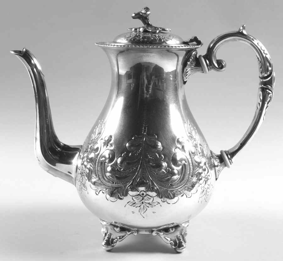 785 (Silverplate, Hollowware) Silverplate Coffee Pot by John Turton-1