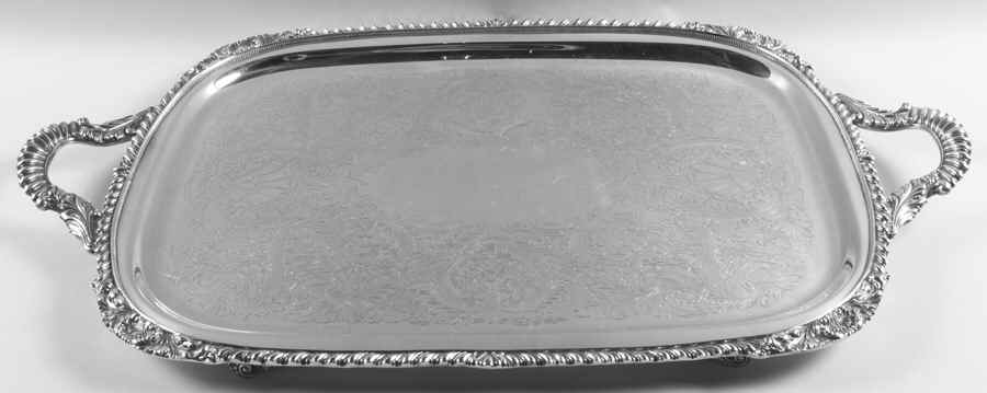 785 (Silverplate, Hollowware) Large Silverplate Waiter Tray by John Turton-1