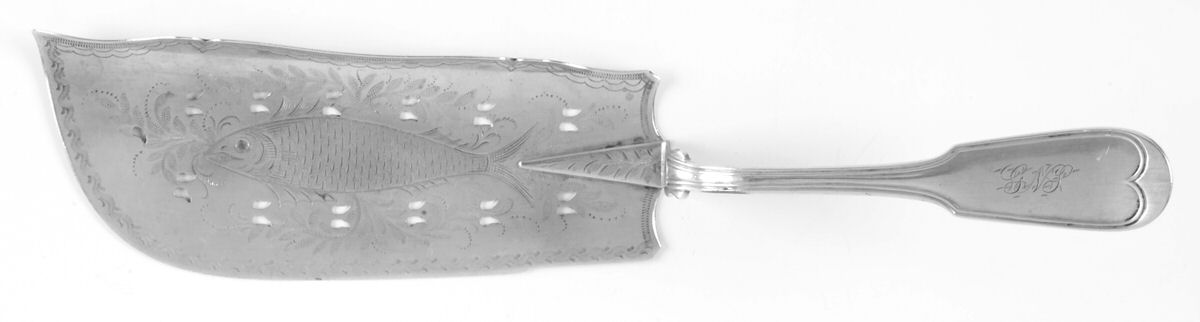 JCS1 (Coin) Large Solid Pierced Fish Knife by J Conning-1