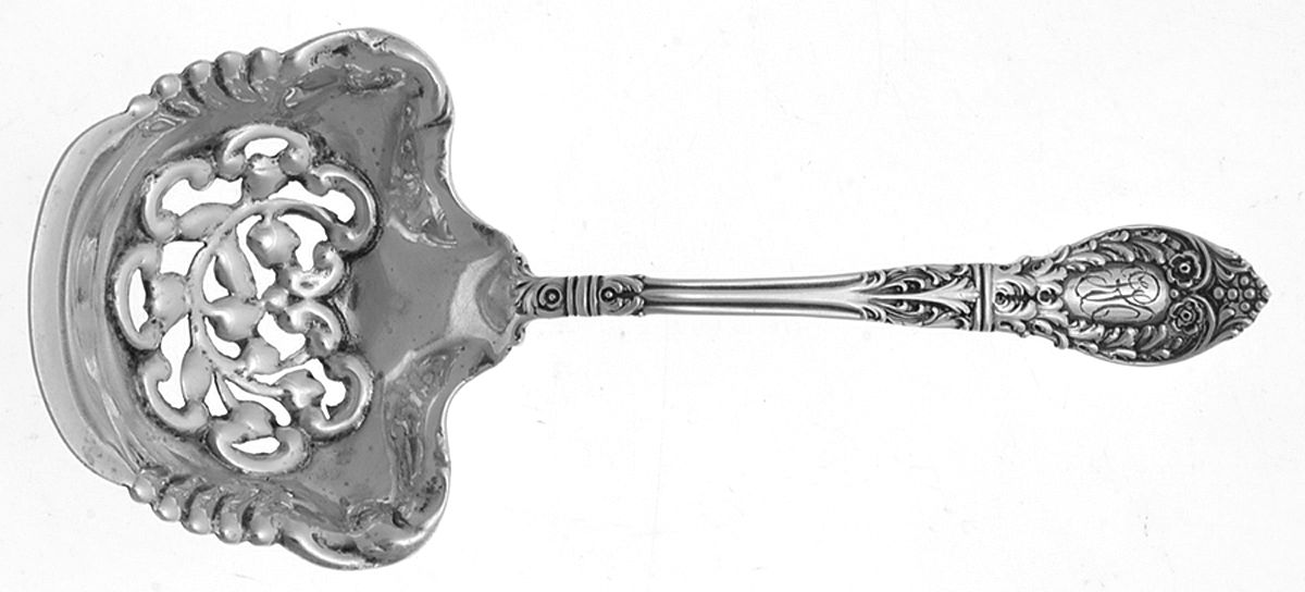 Roman (Sterling) Solid Bon Bon Spoon with Pierced Bowl by JB & SK Knowles Silver-1