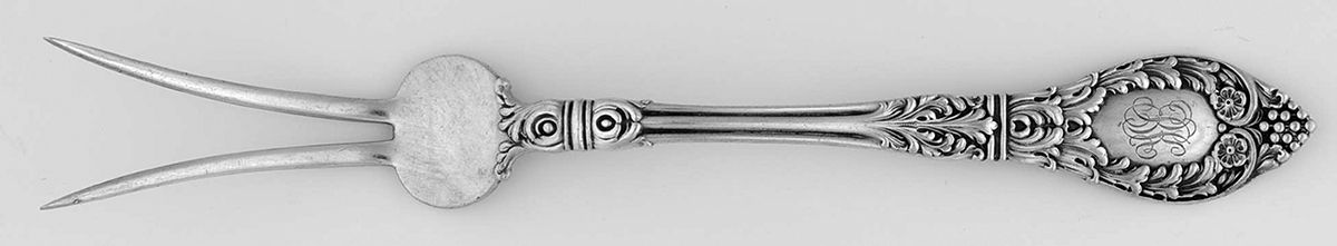 Roman (Sterling) Sandwich Fork by JB & SK Knowles Silver-1