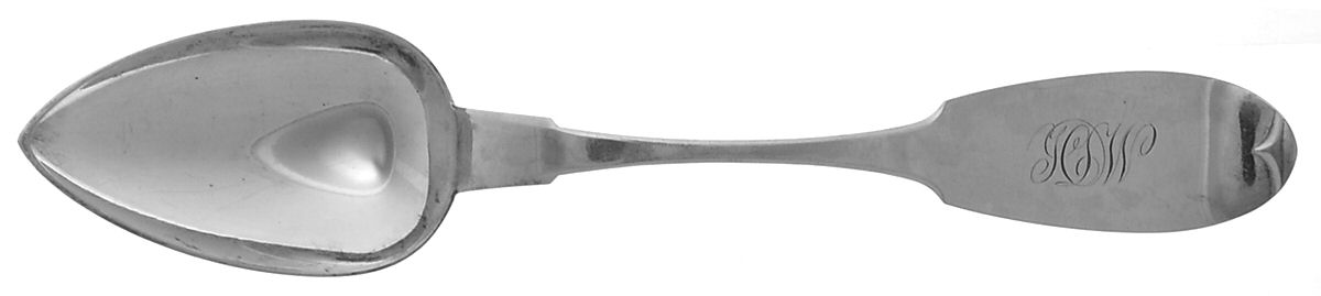 Coin Silver Flatware Tablespoon (Serving Spoon) by J Hollister-1