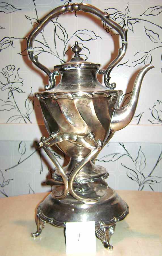 Sterling Hollowware Kettle, Stand & Burner by Jose Marmolejo-1