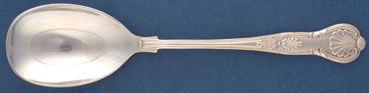 Kings (Silverplate) Solid Salad Serving Spoon by John Turton-1