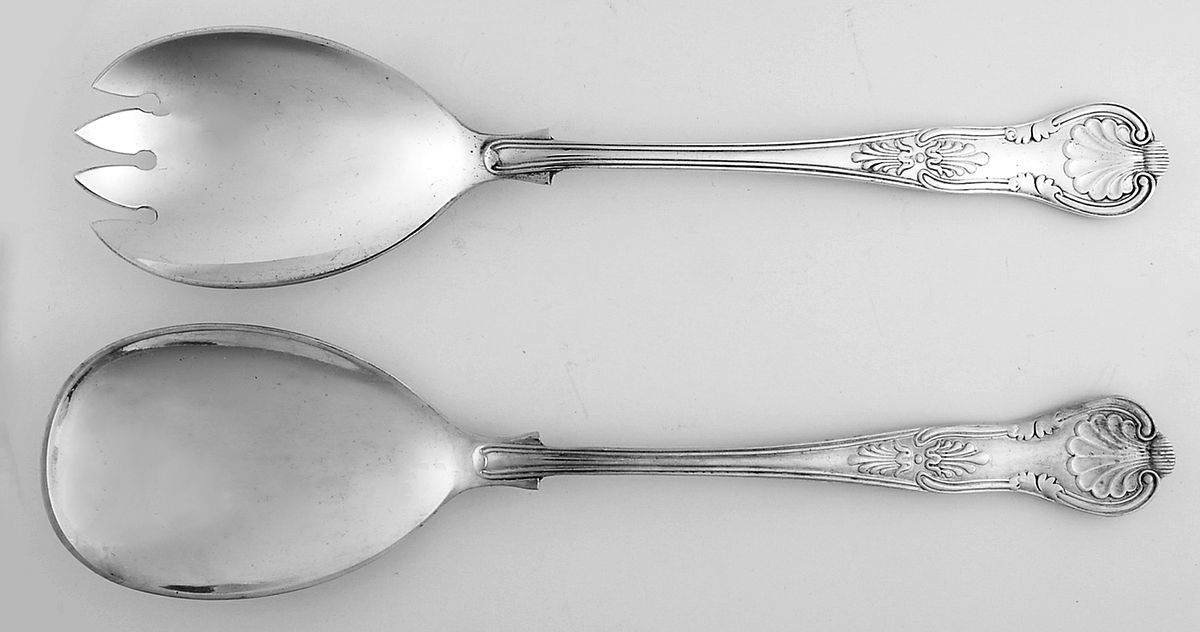 Kings (Silverplate) (2 Pc) Solid Salad Set by John Turton-1
